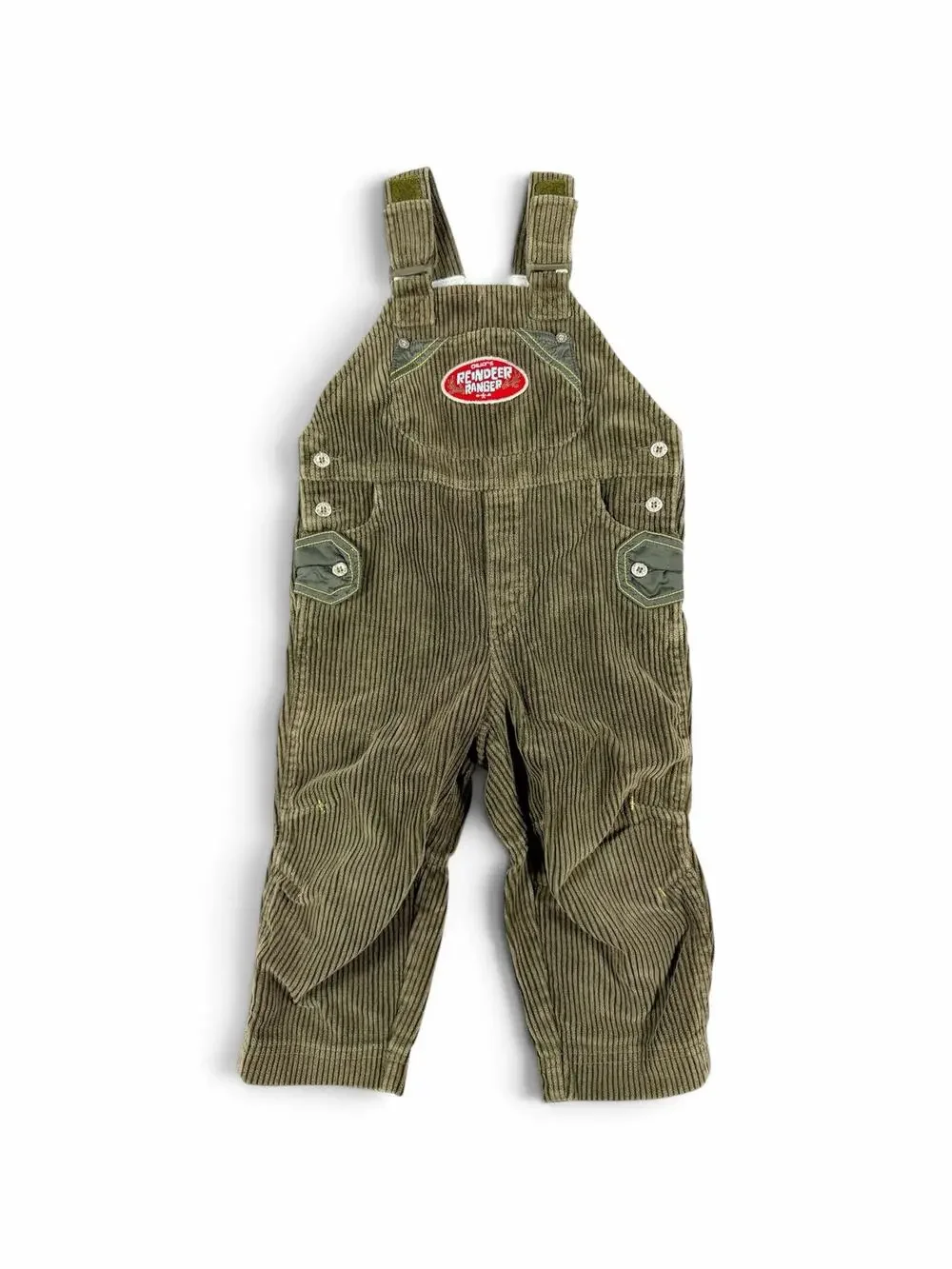 Oilily Vintage Reindeer Ranger Corduroy Overalls Dungarees Green Size 2